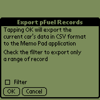 The export form